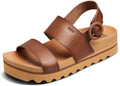 REDF Women's Vista Hi Buckle Platform Sandal - Vegan Leather Comfort