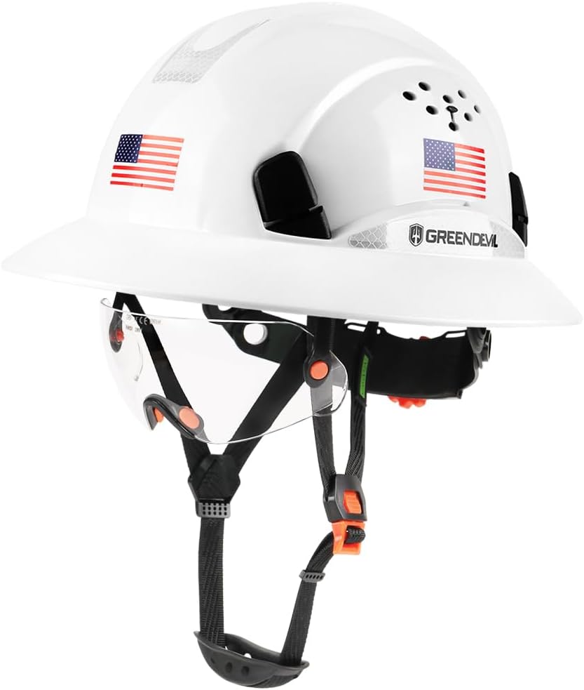 Full Brim Hard Hat Vented Construction Safety Helmet for All