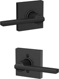 Schlage Latitude Collins Passage Lever Matte Black - Clean Modern Look
