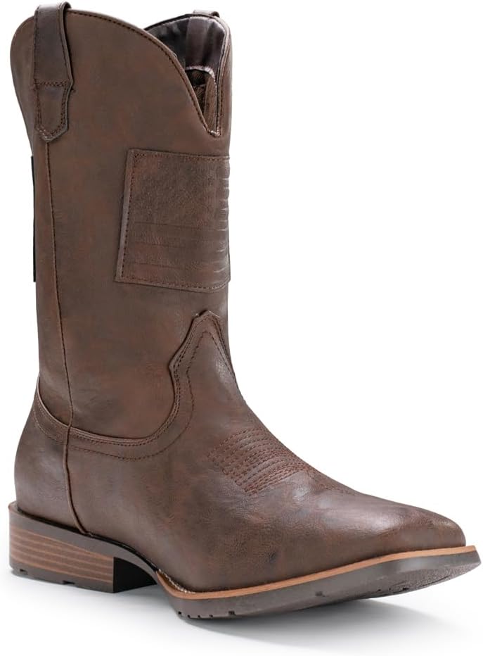 IUV Cowboy Boots for Men: Stylish Wide Western Retro Design