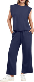 GRECERELLE Two Piece Summer Set - Soft Cap Sleeve Top & Wide Leg Pants