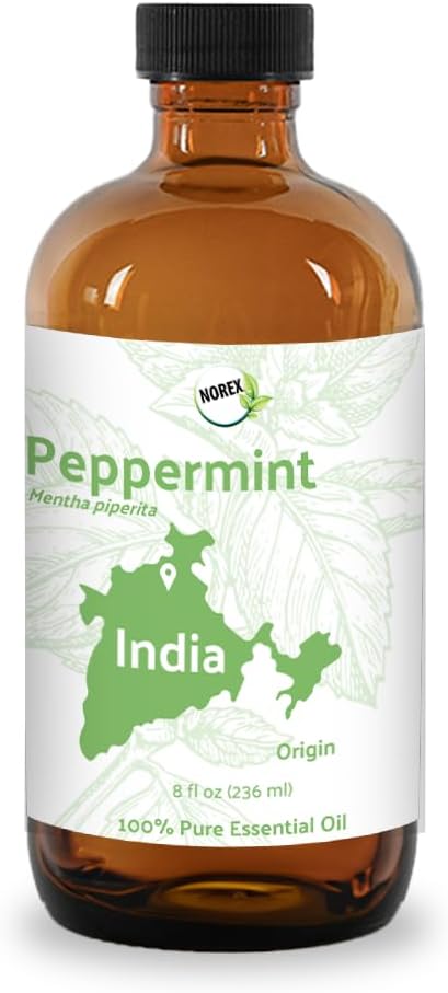 Peppermint Essential Oil for Aromatherapy and Massage - 8oz