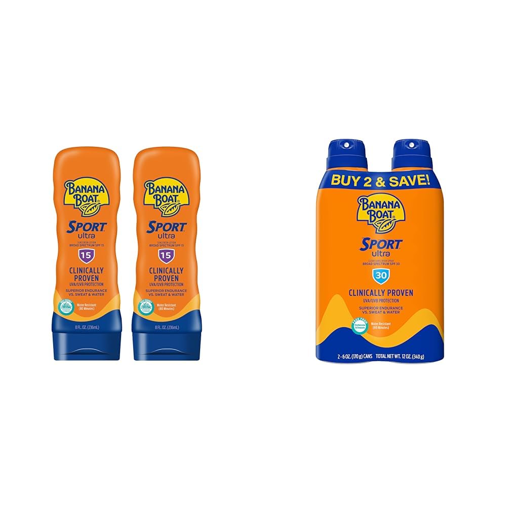 Banana Boat Sport Ultra Sunscreen Lotion & Spray Twin Packs