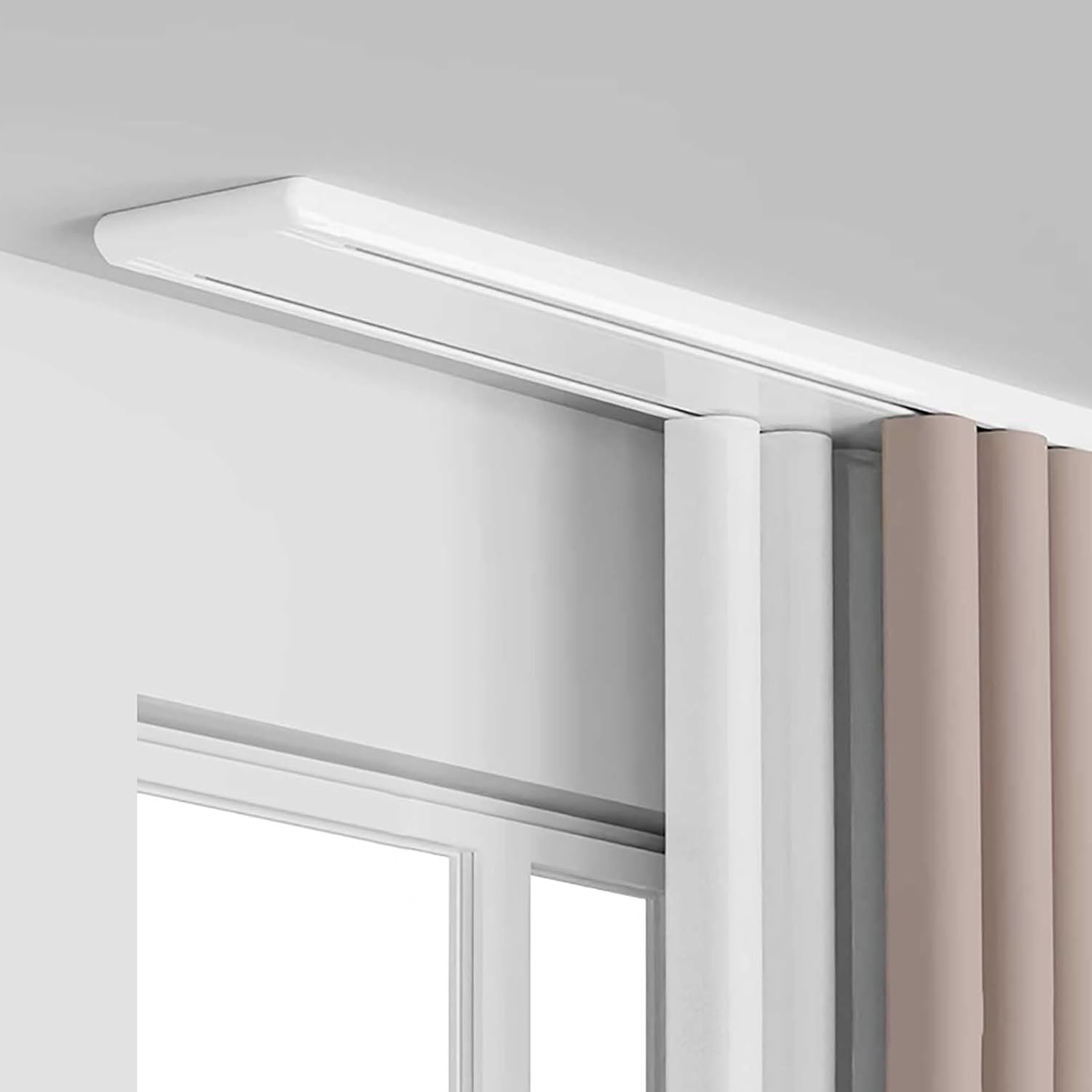 Double Ceiling Curtain Tracks for Privacy