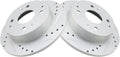 TRQ Rear Performance Brake Rotors Set Compatible with 1991-1997 Accord