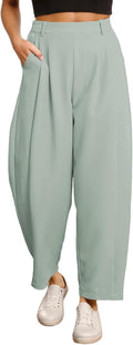 EVALESS Womens Wide Leg Barrel Pants High Waisted Work Trousers