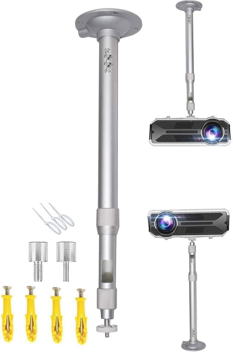 360 Rotation Universal Projector Ceiling Mount - Silver