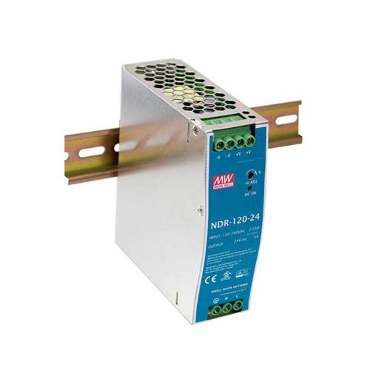 Efficient 24V 5A DIN Rail Power Supply by MeanWell