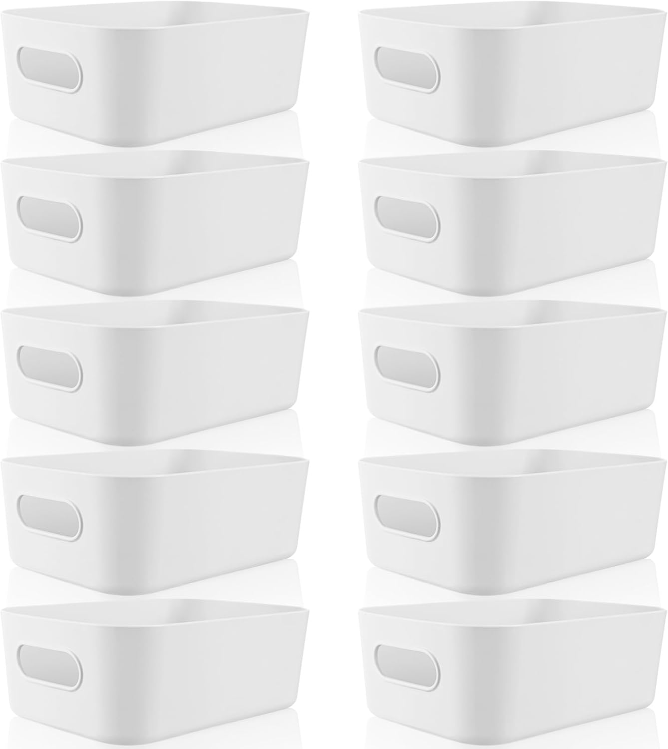 Zopeal Plastic Storage Bins Set of 10 for Home Organization