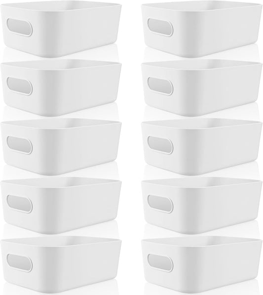 Zopeal Plastic Storage Bins Set of 10 for Home Organization