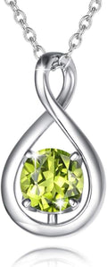 FANCIME Birthstone Necklaces for Women - Dainty Infinity Pendant