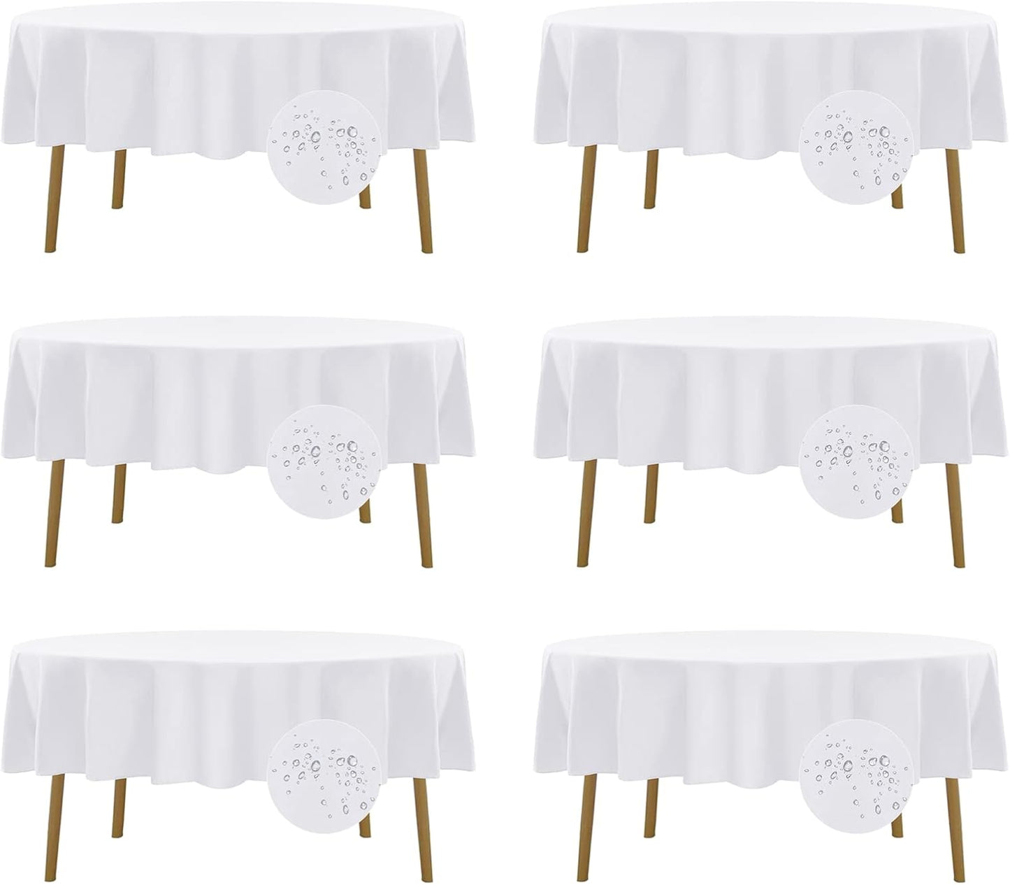 Fokitut Waterproof Round Tablecloth 90 Inch for Events and Dining