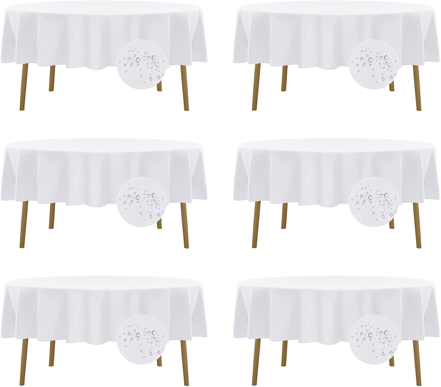 Fokitut Waterproof Round Tablecloth 90 Inch for Events and Dining
