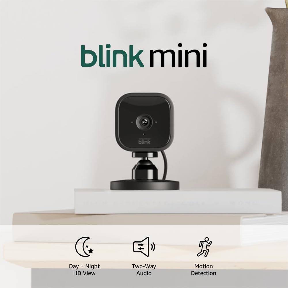 Blink Mini 2-Pack - HD Security Cameras w/ Night Vision, Motion Detection & Alexa Integration