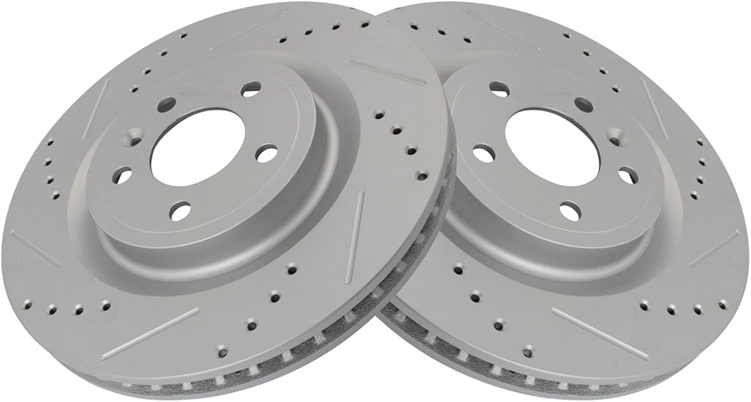 TRQ Front Performance Brake Rotors Set for 2011-2014 Mustang
