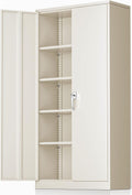 Greenvelly Metal Garage Storage Cabinet with Locking Doors - Heavy
