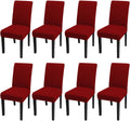 Dining Chair Slipcover 8 Pack Stretch Seat Protectors - Red