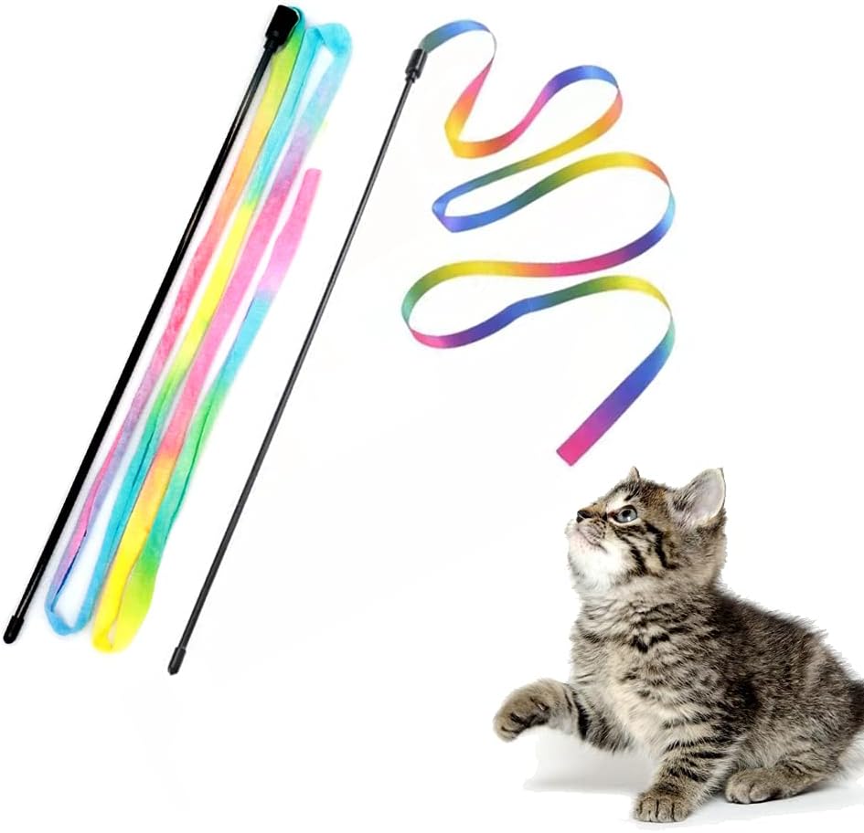 Rainbow Wand Interactive Cat Toy - 2 Pack