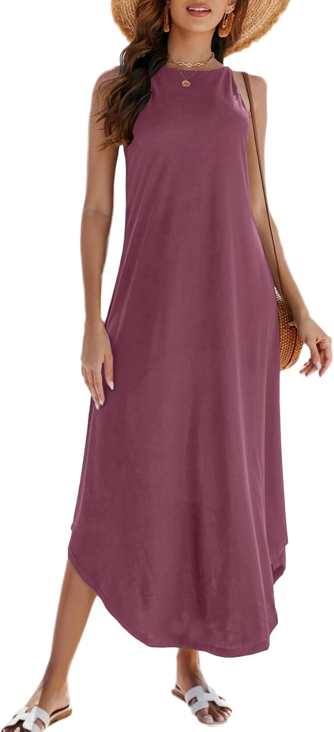 Halter Maxi Dress for Women - Summer Casual Beach Style
