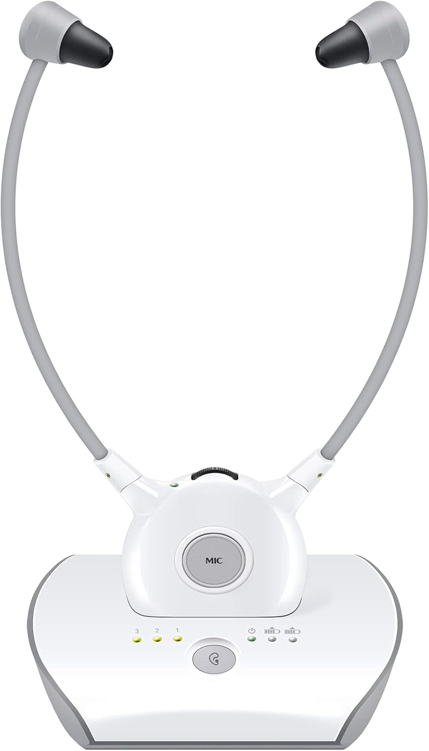 Holdsound Wireless TV Headphones for Seniors - Clear Voice Highlighting, 100ft Range