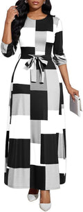 Long Dress for Women Casual Long Sleeve Maxi Dress - Comfortable round