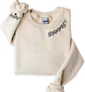 Mama Embroidered Crewneck Sweatshirt with Custom Sleeve Names - Gift