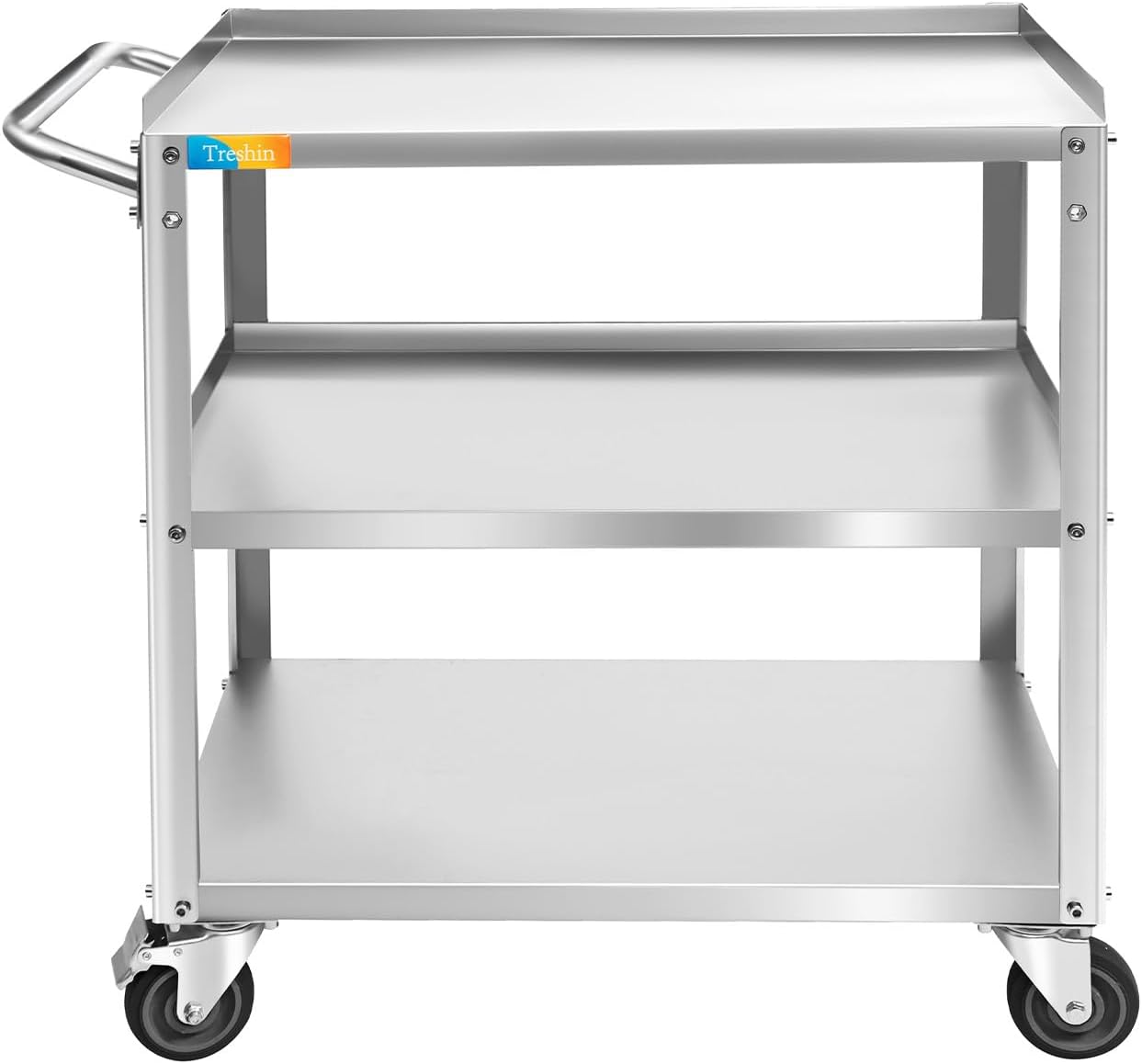 Treshin 3 Tier Stainless Steel Utility Cart for Heavy Duty Use