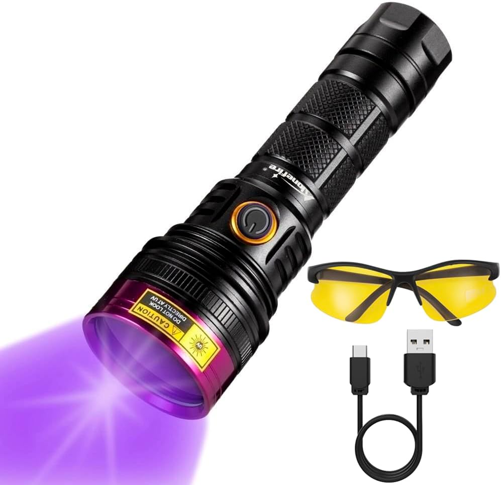 Powerful 12W 365nm UV Flashlight for Pet Urine Detection