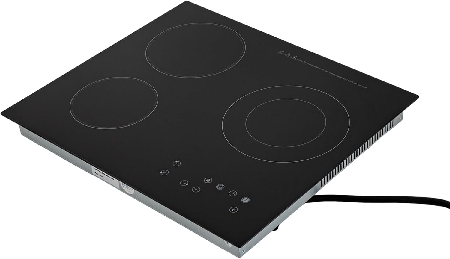 Electric Cooktop 3-Burners Radiant Ceramic Stovetop for Kitchens