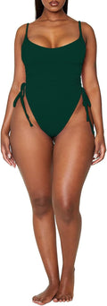 Green One Piece Tummy Control Swimsuit for Women - Cheeky High Leg