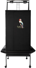 Good Night Bird Cage Cover 68in with Play Top - Black Breathable