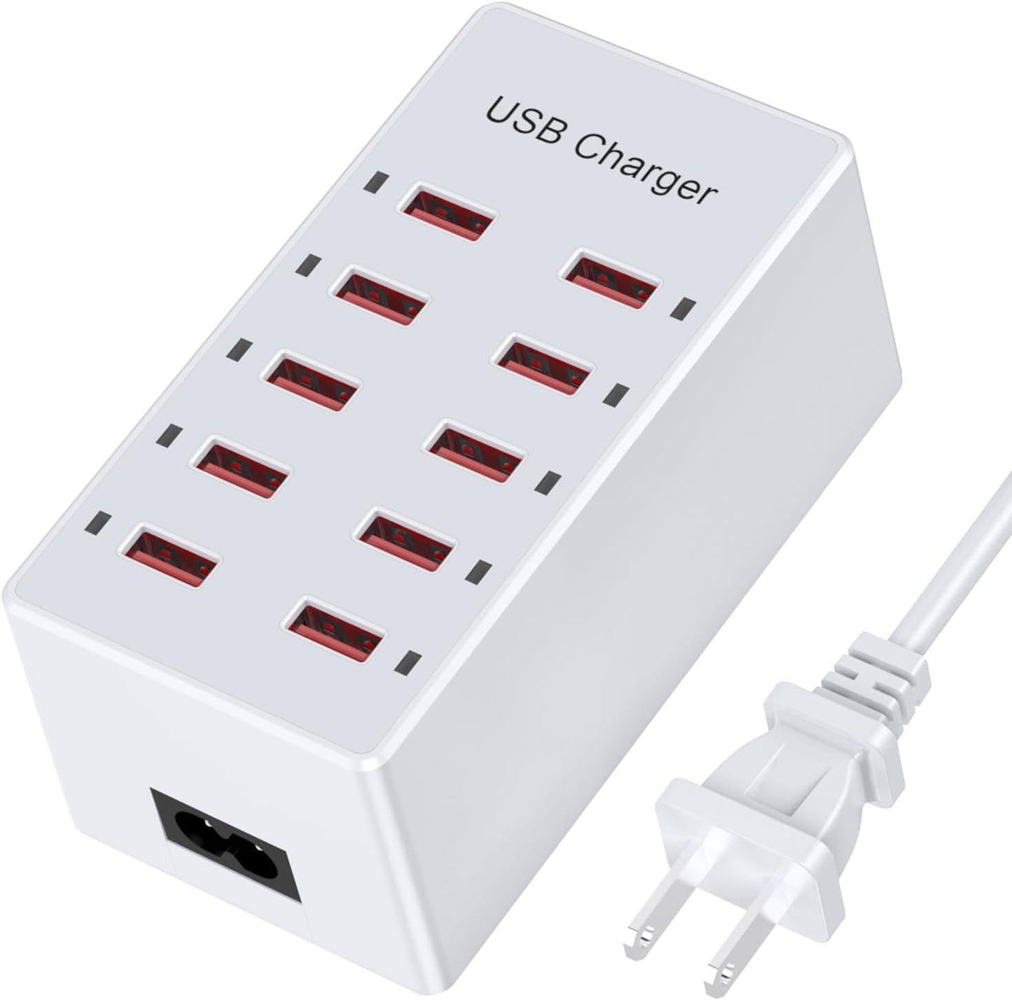 10-Port USB Charging Hub - Smart Charge Station