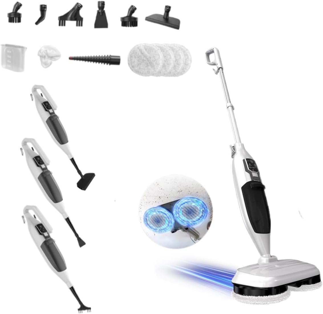 Steam Mop with 13 Accessories for Efficient Home Cleaning