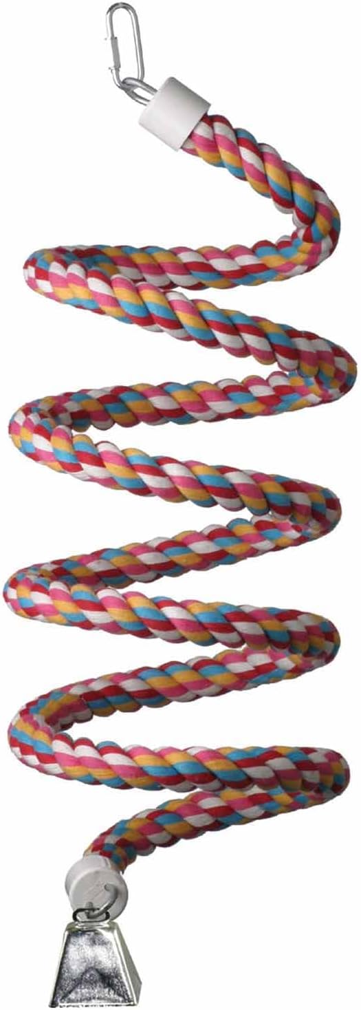 Bungee Bird Toy for Large Birds - Colorful Rope Perch Fun