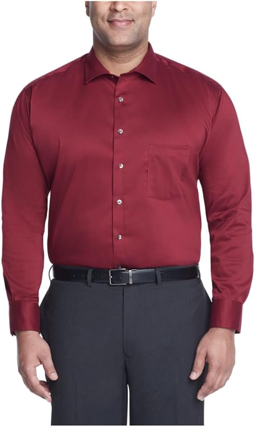 Van Heusen Men's Big Fit Dress Shirt Ultra Wrinkle Free Comfort