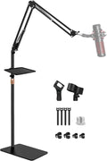 Microphone Stand with Weighted Base and Boom Arm - Compact Stability