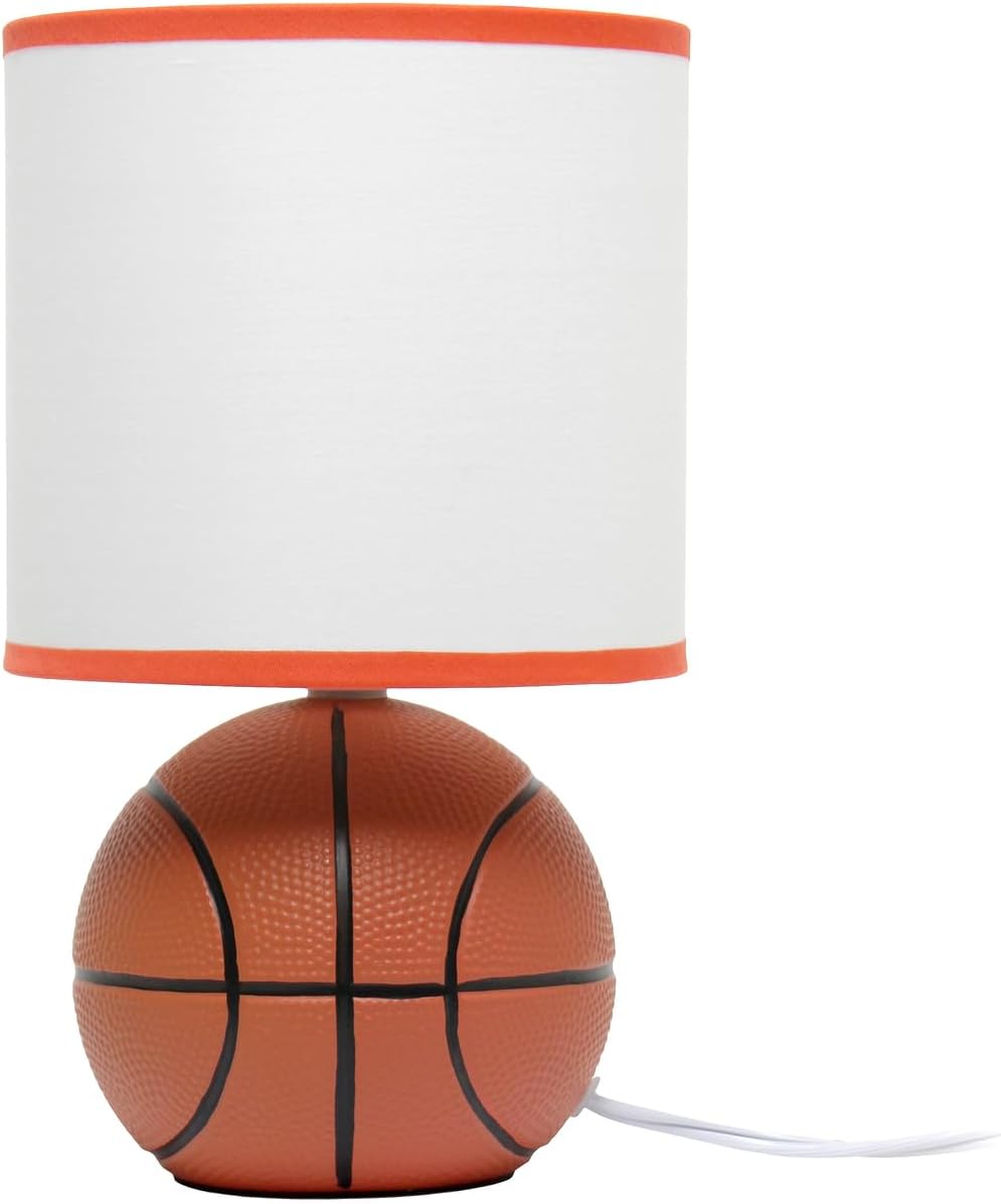 Simple Designs SportsLite Mini Basketball Table Lamp for Kids Room