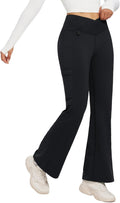 Women's Fleece Lined Crossover Flare Pants - Warm Water Resistant