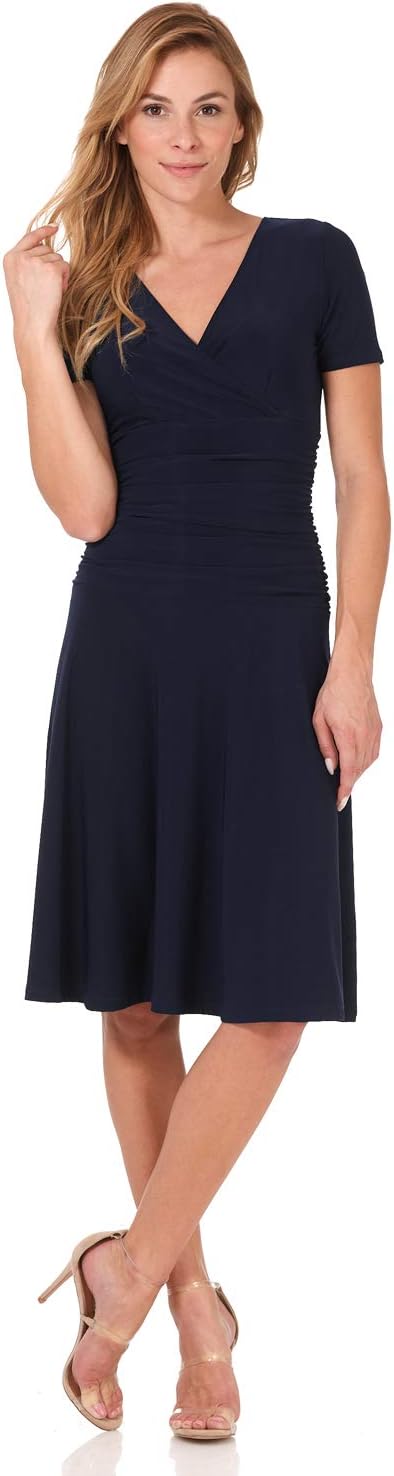 Rekucci Women's Slimming Fit-N-Flare Crossover Dress Review