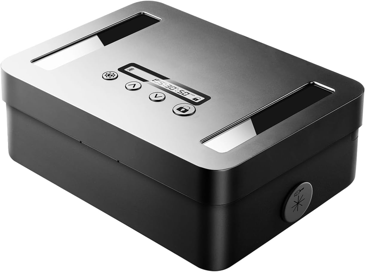 Vaydeer Metal Time Lock Box for Phones and Electronics Storage