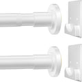 White Shower Curtain Rod 1 in Diameter Stainless Steel Adjustable