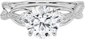 1-3 CT Moissanite Engagement Ring - Handcrafted Round 2 CT Center