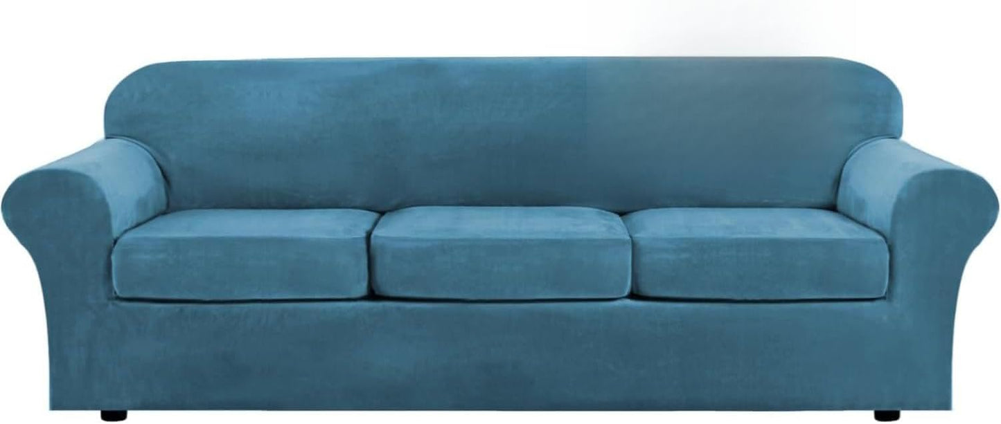 H.VERSAILTEX High Stretch Velvet Sofa Slipcover for Large Couches