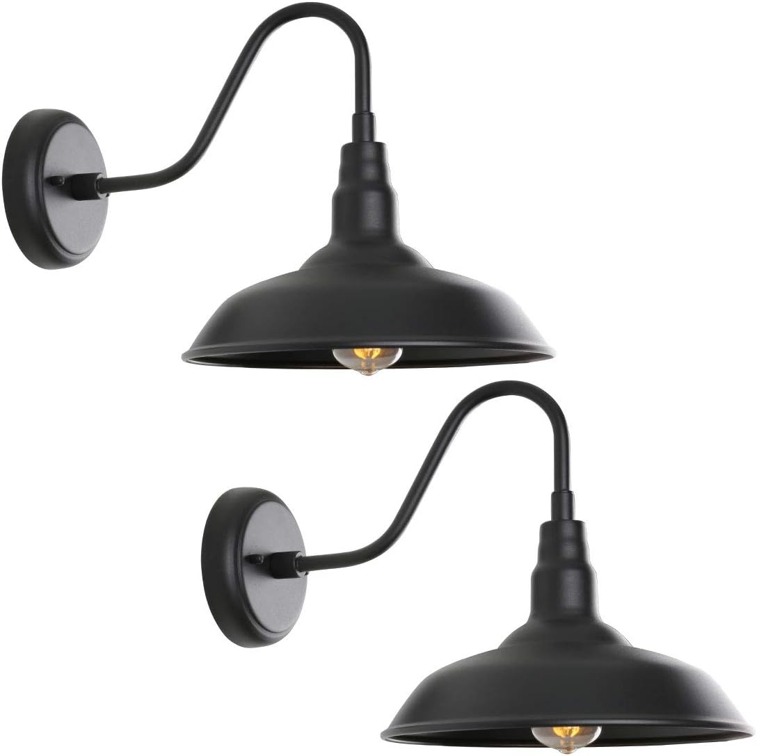 Black Outdoor Barn Light with Wall Mount for Stylish Illumination