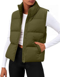 Women Lightweight Puffer Vest with Stand Collar - Warm, Packable