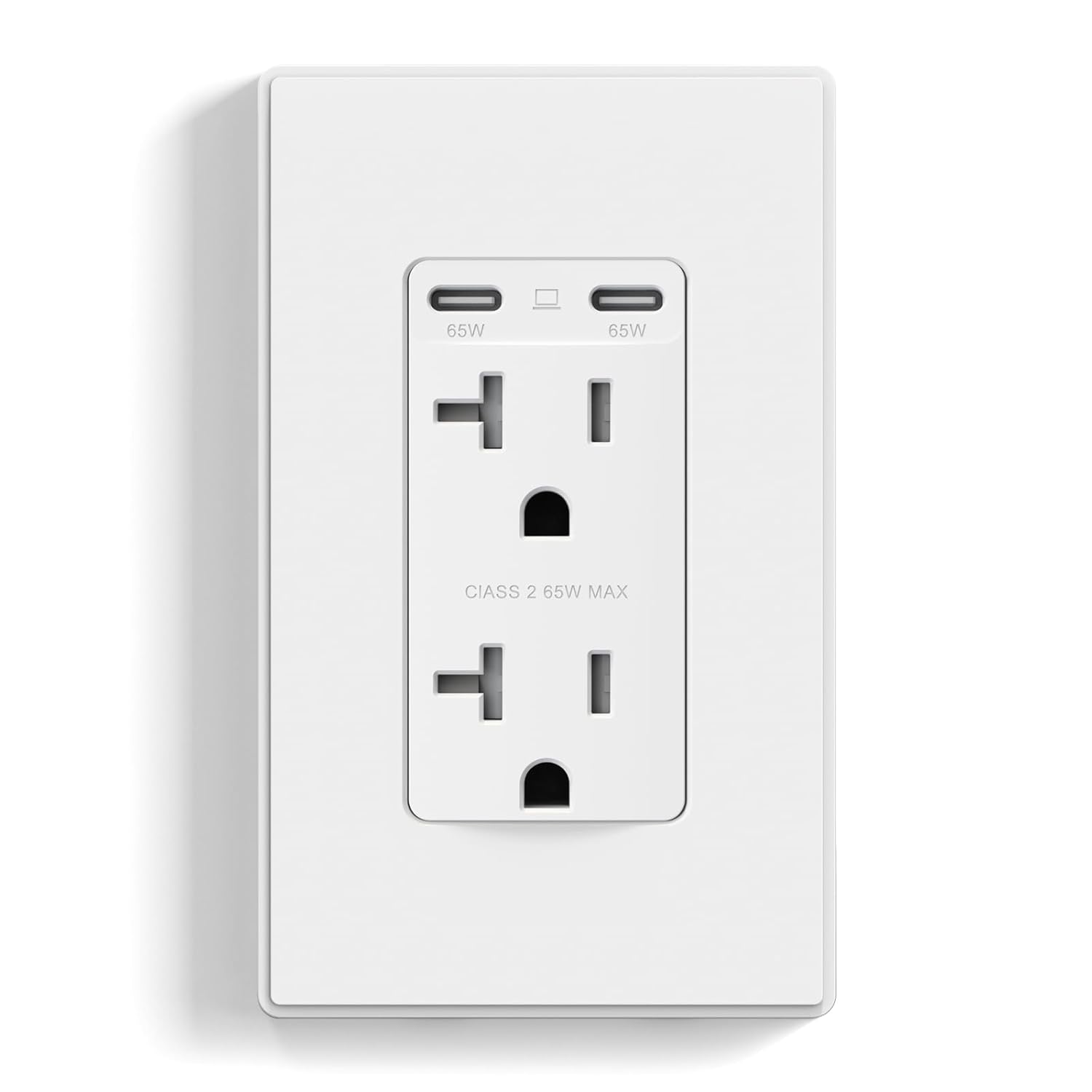 65W Ultra-Speed USB C Outlet Receptacle for Fast Charging