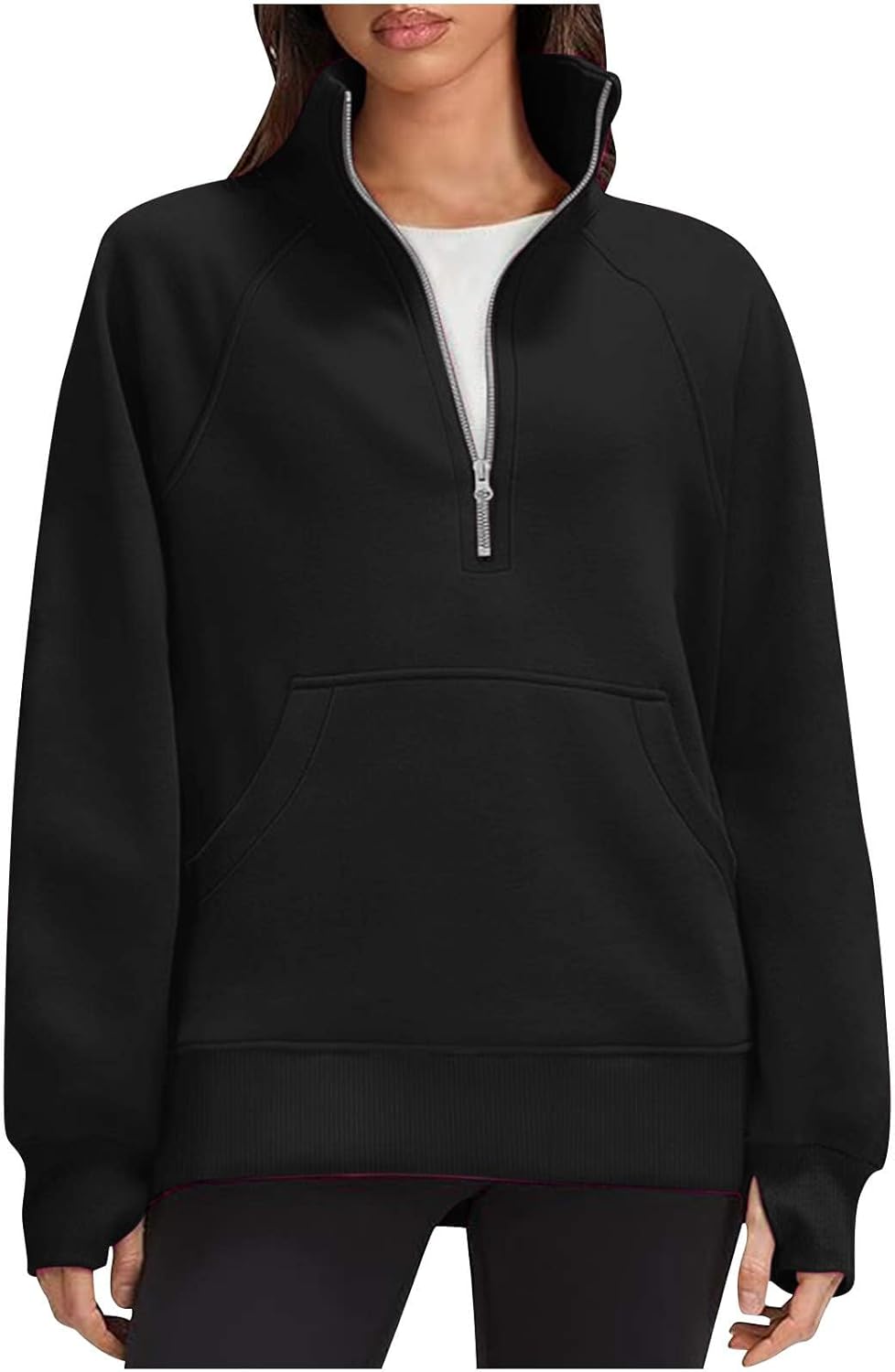 Trendy Oversized Fleece Pullover with Pocket