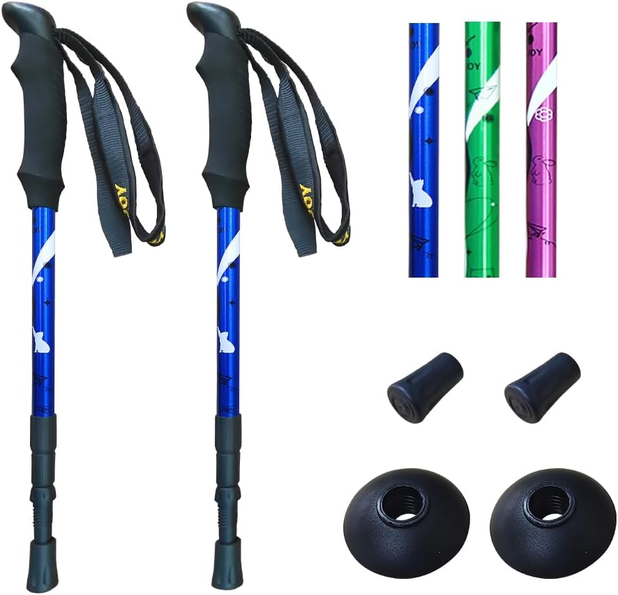 Anti Shock Kids Hiking Poles - Lightweight & Adjustable Set