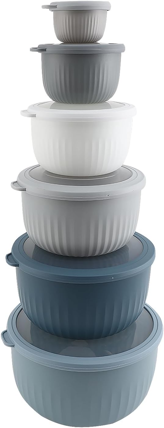 COOK WITH COLOR Prep Bowls with Lids - 12 Piece Set for Kitchen