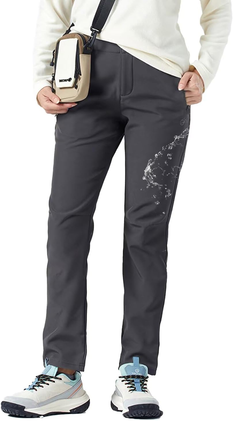 Women's Hiking Cargo Pants Waterproof Fleece Quick-Dry Softshell